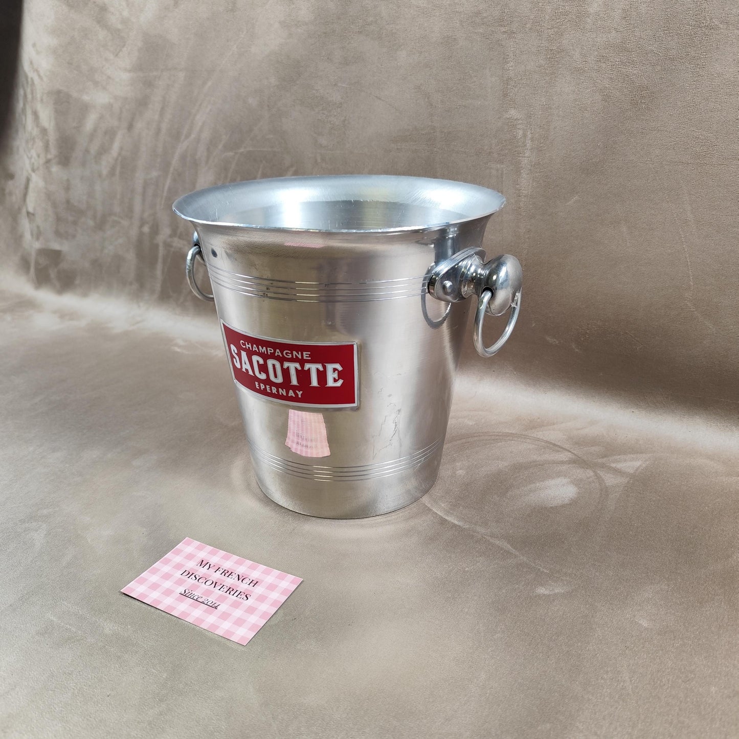 Seau à champagne Sacotte Epernay en aluminium Vintage maison de Champagne