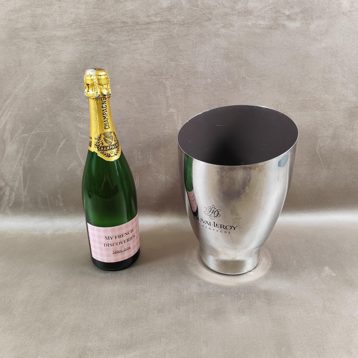 Seau à champagne Duval-Leroy en aluminium Grand modèle Vintage