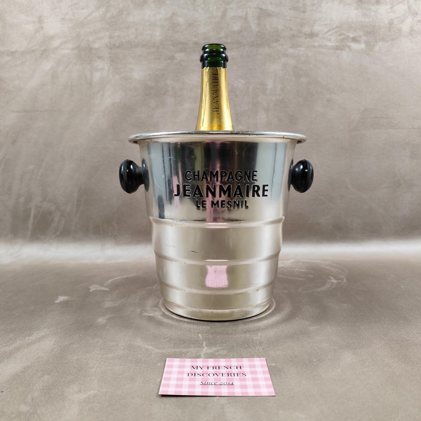 Seau à champagne Jeanmaire Le Mesnil en aluminium Seau vintage de bar