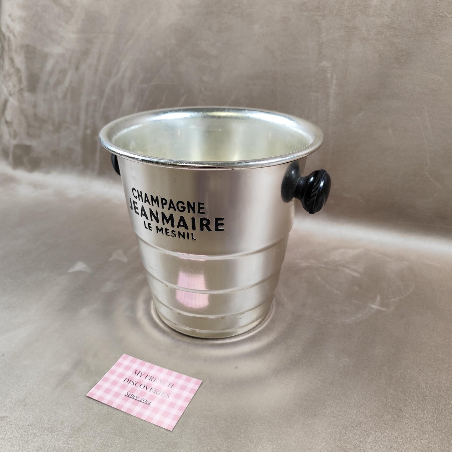Seau à champagne Jeanmaire Le Mesnil en aluminium Seau vintage de bar