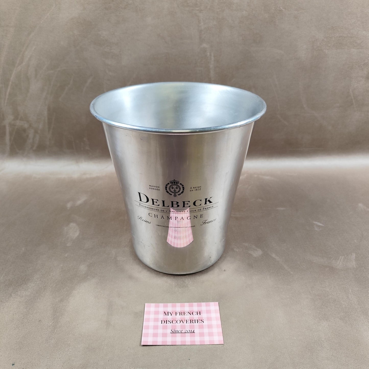 Seau à champagne Delbeck en aluminium Reims Maison fondée en 1832