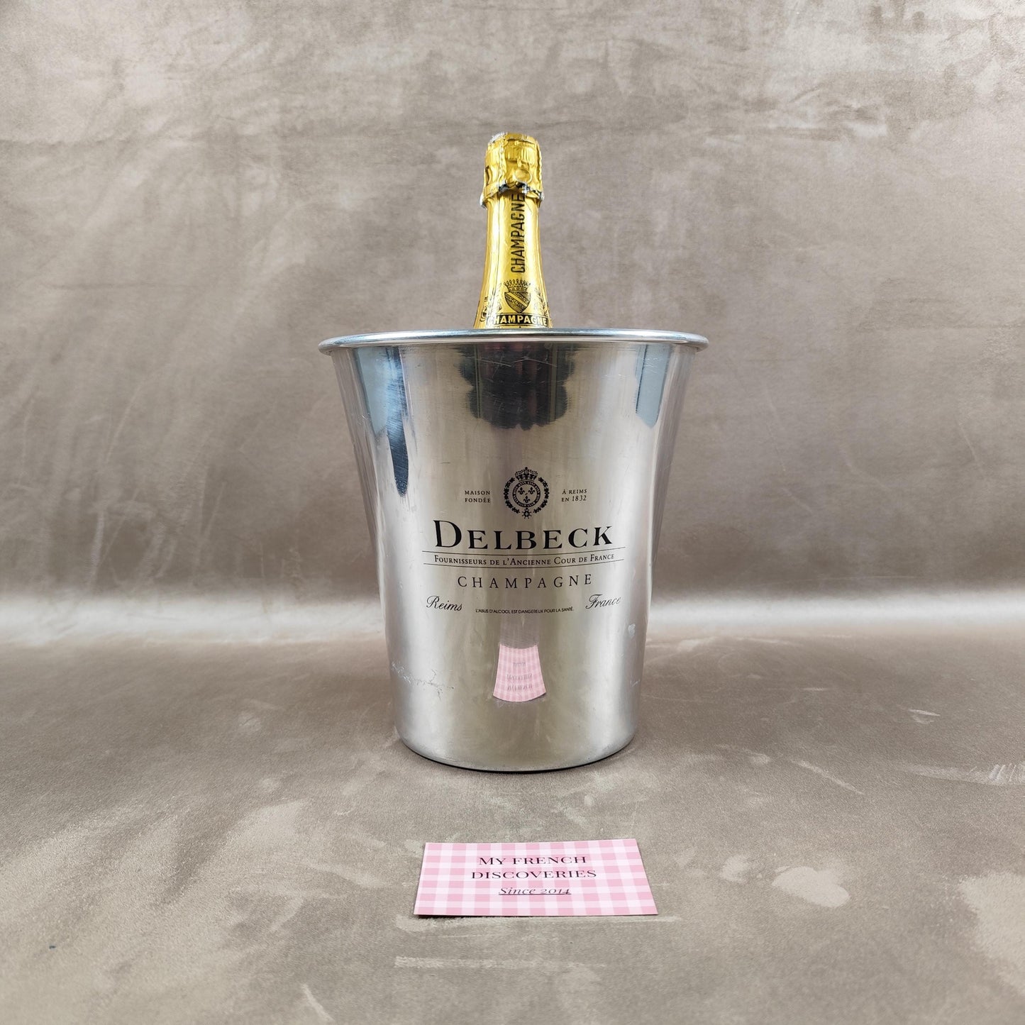Seau à champagne Delbeck en aluminium Reims Maison fondée en 1832