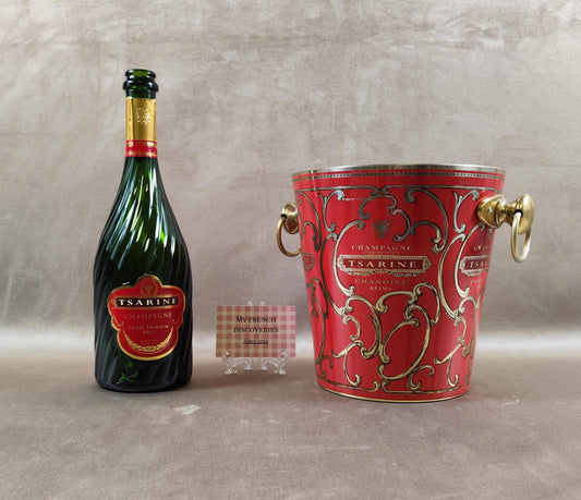 Seau à champagne Tsarine Chanoine en métal décoré Fabrication Vogalu Vintage