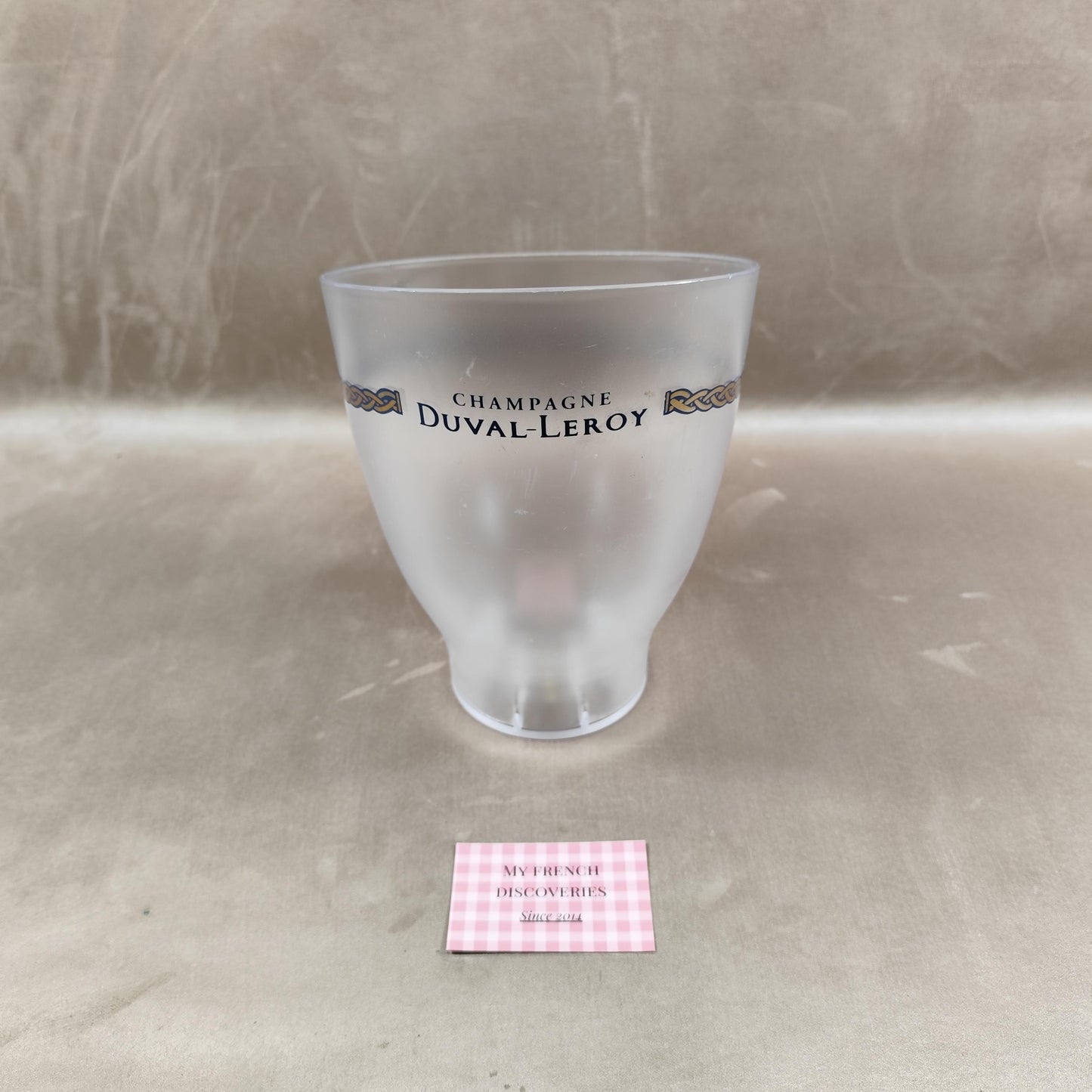 Seau à champagne Duval-Leroy en plastique givré Rafraîchisseur publicitaire Vintage