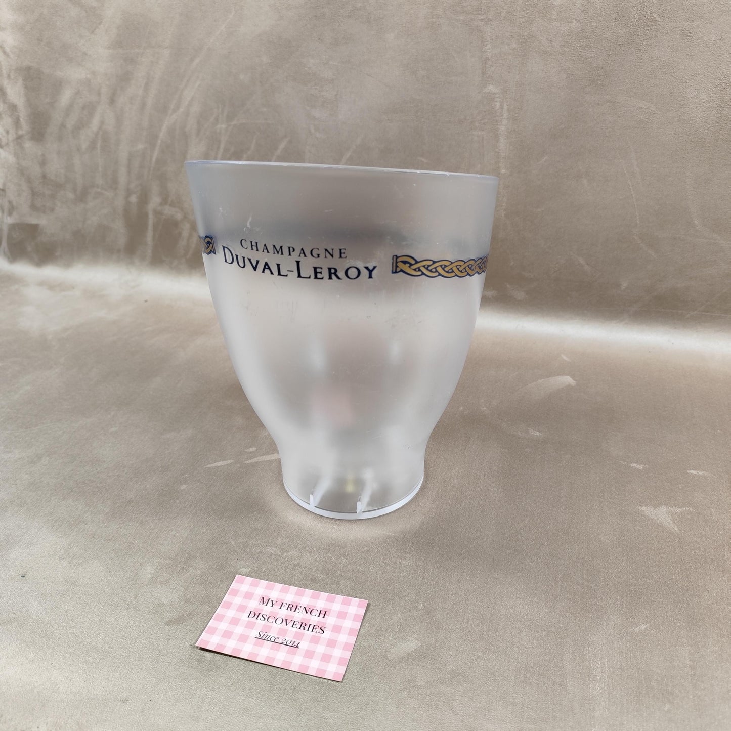 Seau à champagne Duval-Leroy en plastique givré Rafraîchisseur publicitaire Vintage