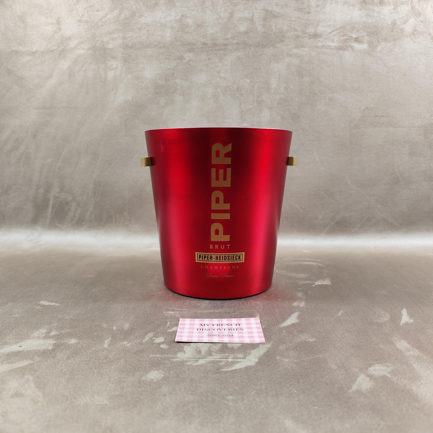 Seau à champagne Piper-Heidsieck en aluminium rouge Publicitaire Brut