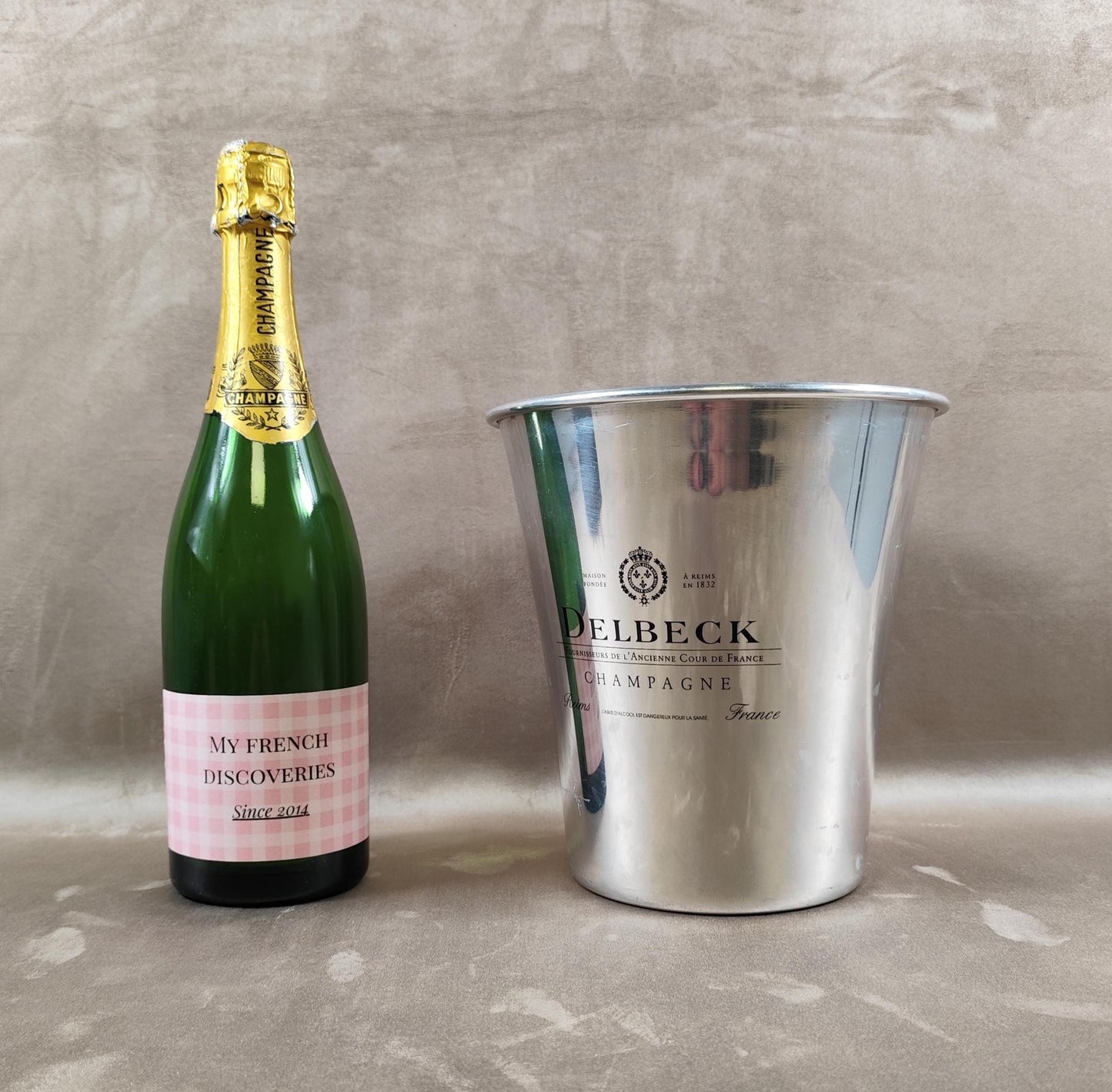 Seau à champagne Delbeck en aluminium Reims Maison fondée en 1832
