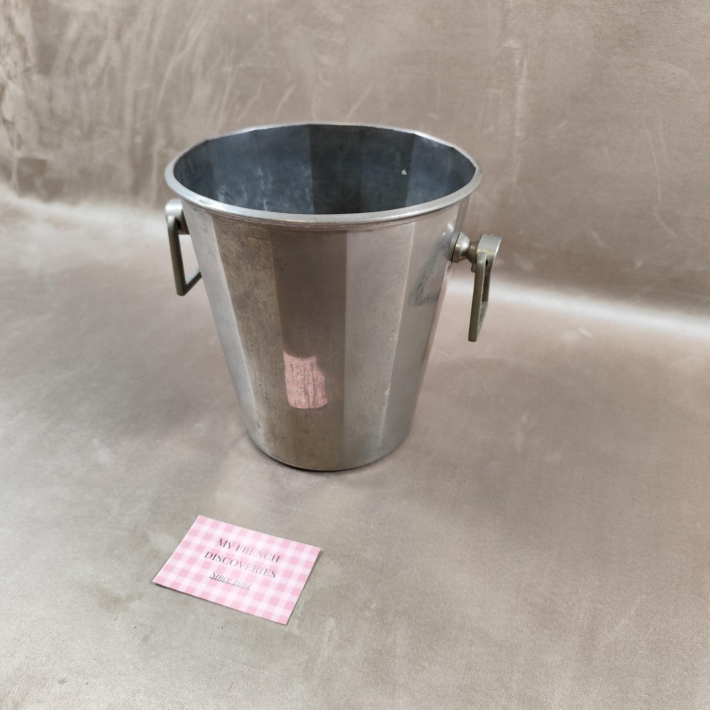 RARE Seau à champagne Henri Abelé par André Leroy T.L en métal Vintage