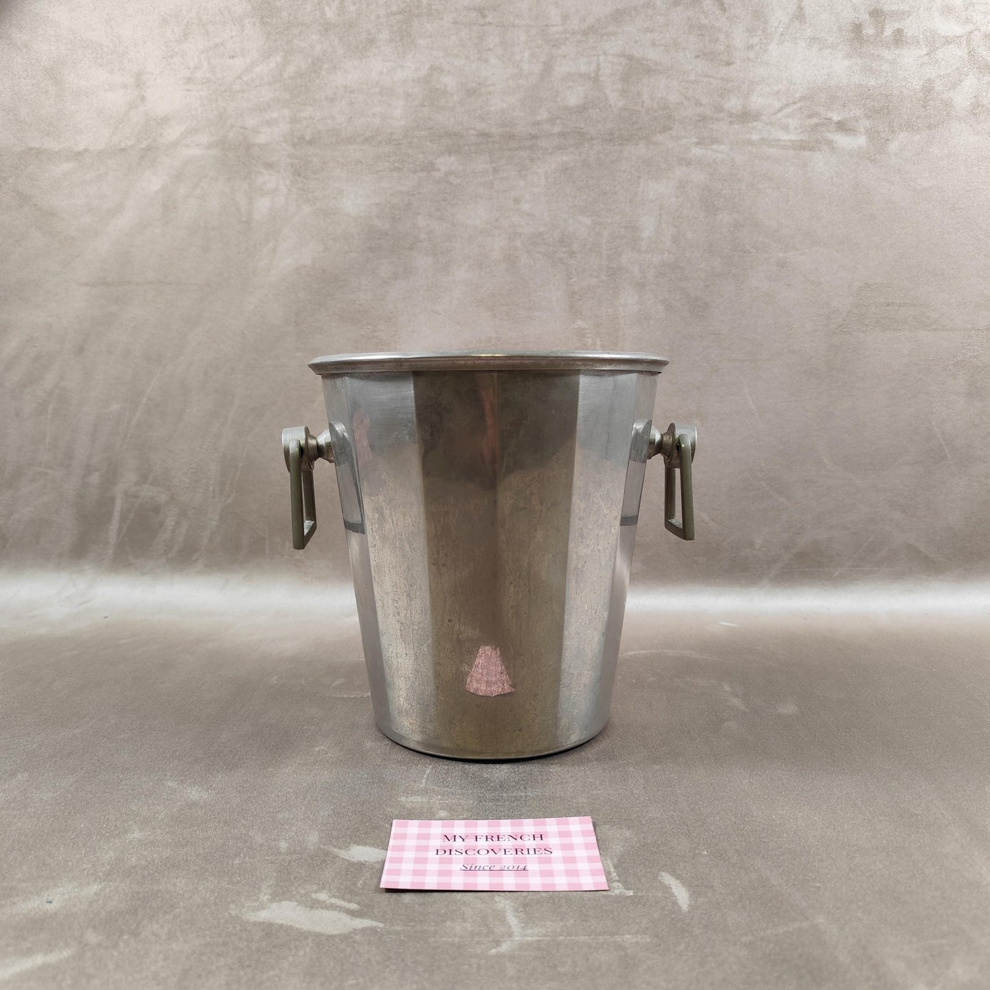 RARE Seau à champagne Henri Abelé par André Leroy T.L en métal Vintage