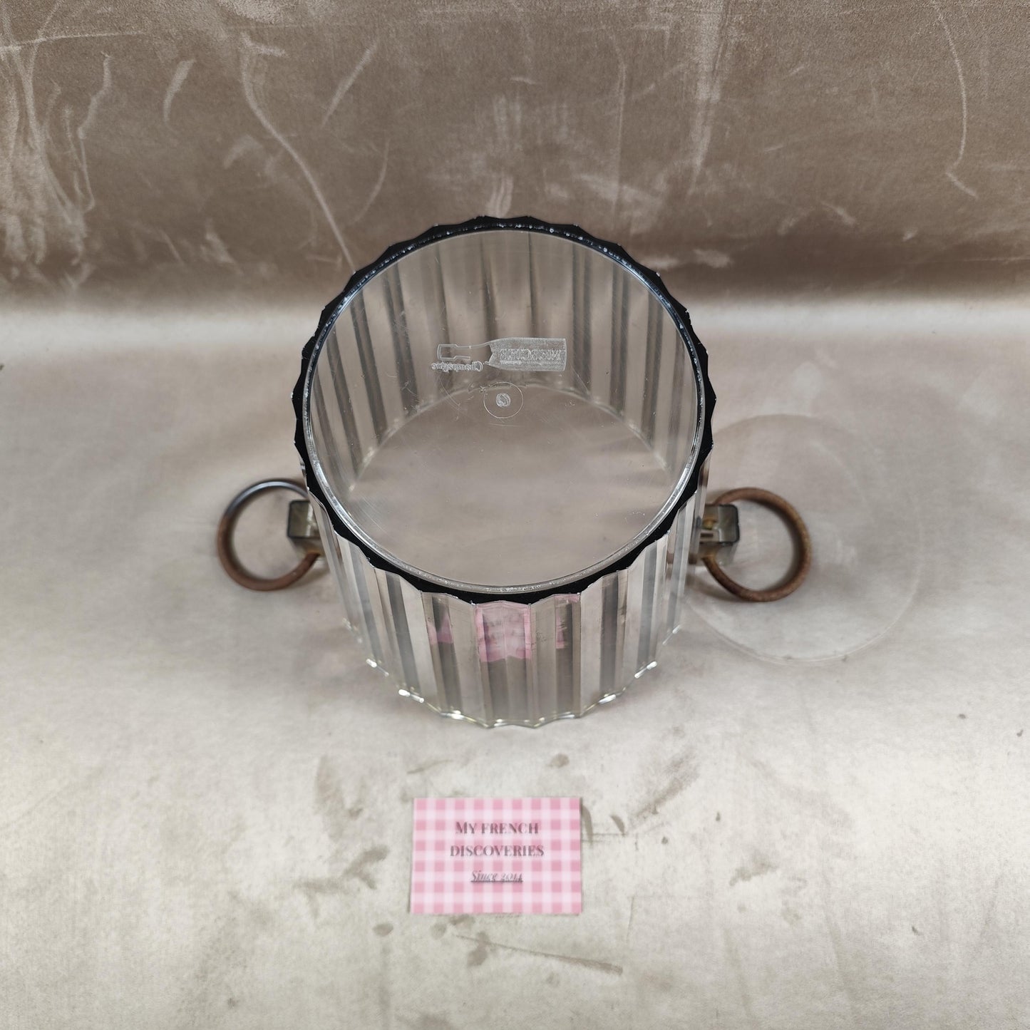 Seau à champagne Mercier en plastique transparent Modèle cannelé Vintage