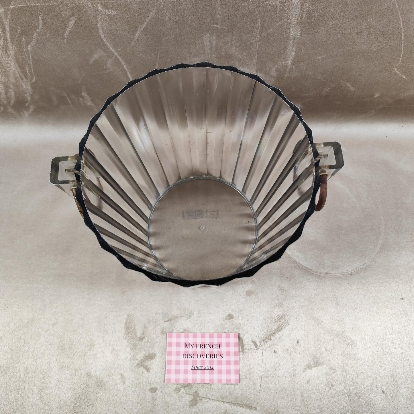 Seau à champagne Mercier en plastique transparent Modèle cannelé Vintage