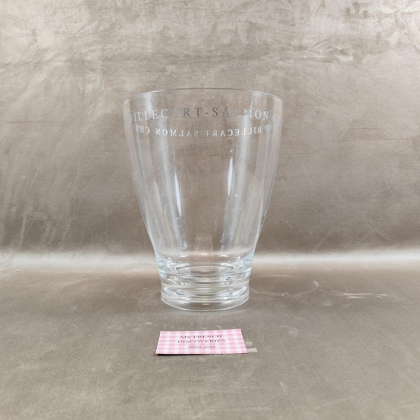 Seau à champagne Billecart-Salmon en plastique transparent Modèle conique Vintage