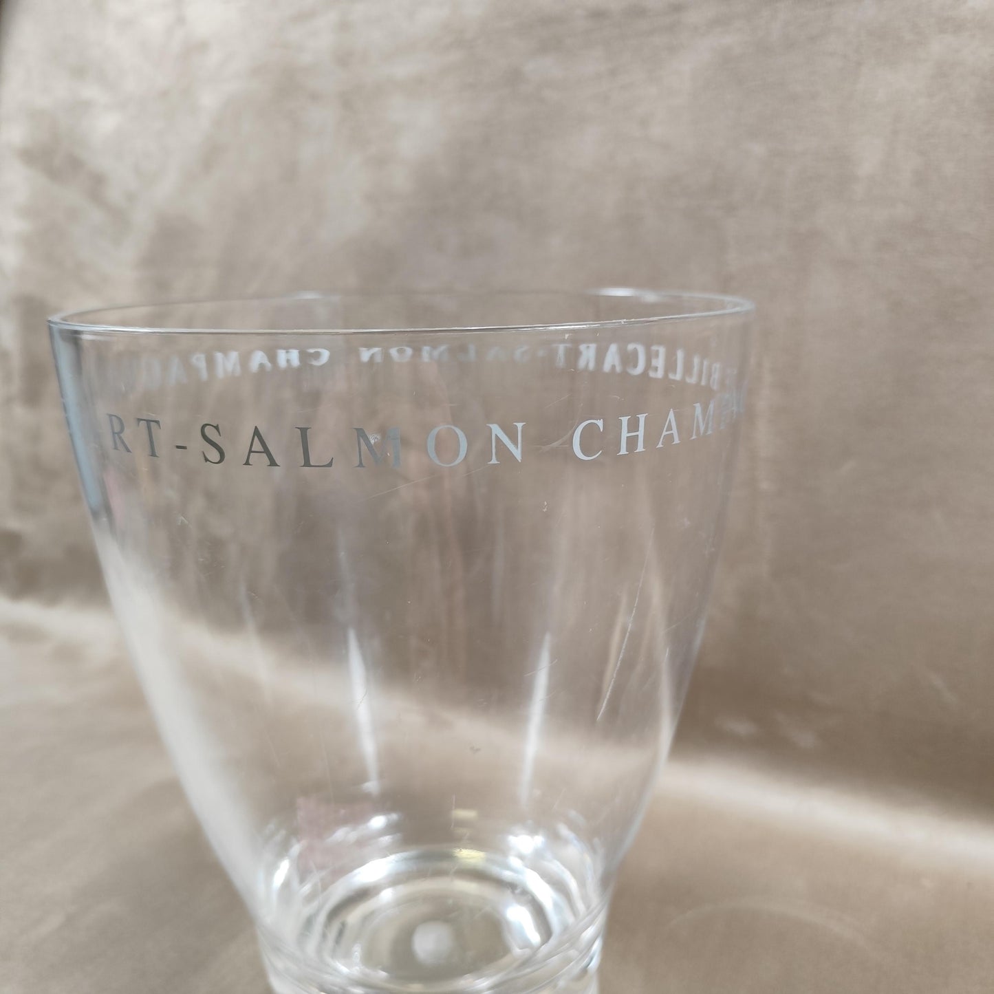 Seau à champagne Billecart-Salmon en plastique transparent Modèle conique Vintage