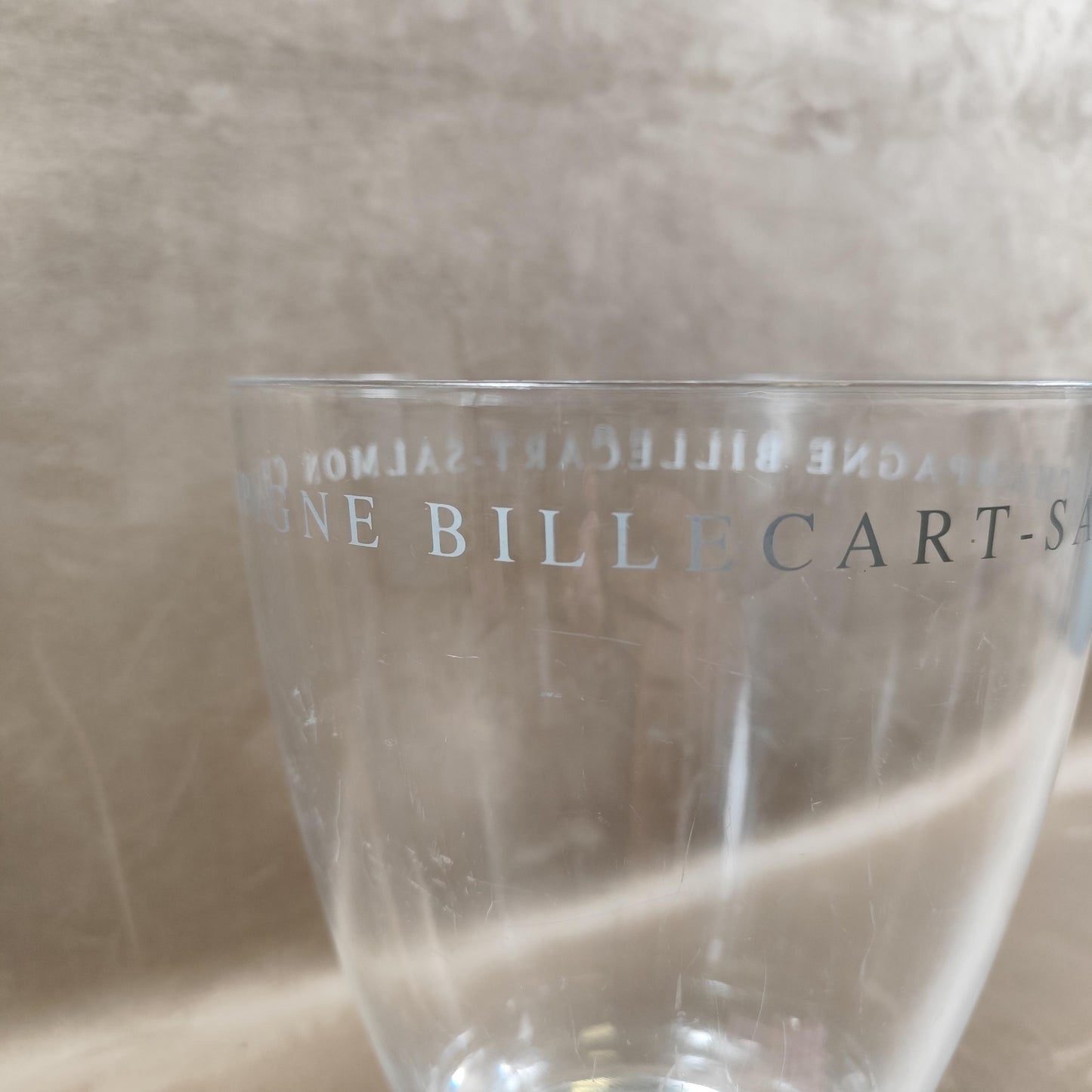 Seau à champagne Billecart-Salmon en plastique transparent Modèle conique Vintage