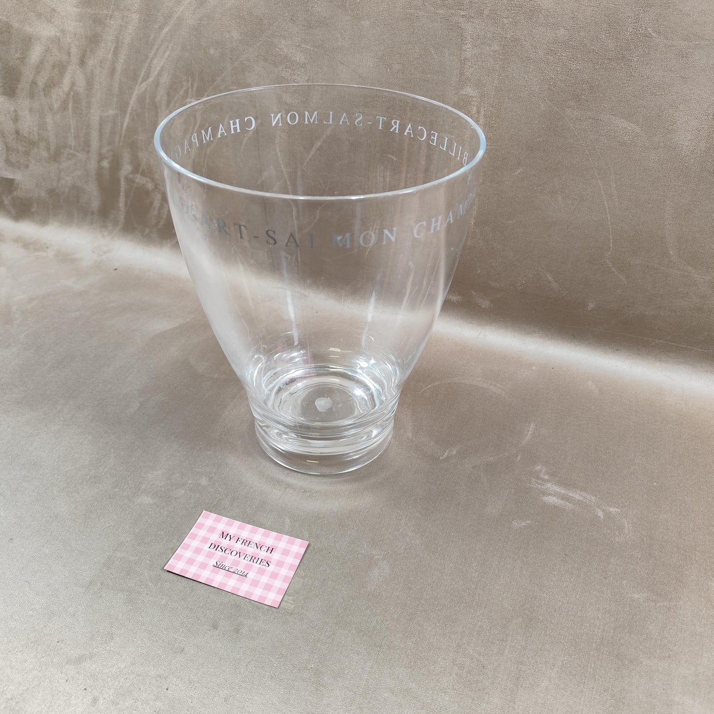 Seau à champagne Billecart-Salmon en plastique transparent Modèle conique Vintage