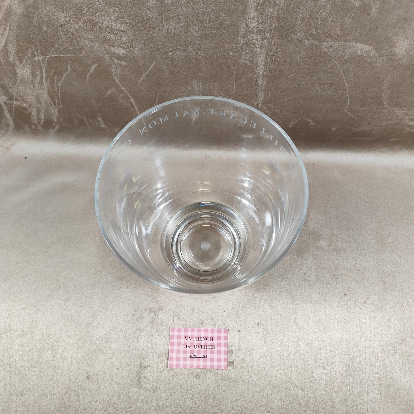 Seau à champagne Billecart-Salmon en plastique transparent Modèle conique Vintage