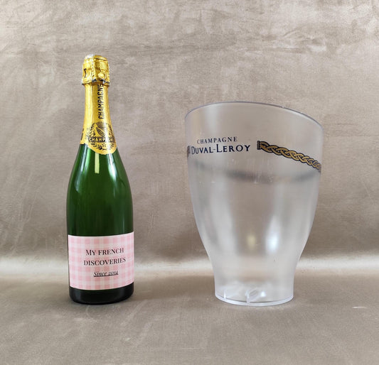 Seau à champagne Duval-Leroy en plastique givré Rafraîchisseur publicitaire Vintage