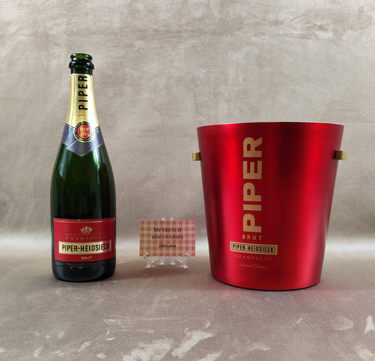 Seau à champagne Piper-Heidsieck en aluminium rouge Publicitaire Brut