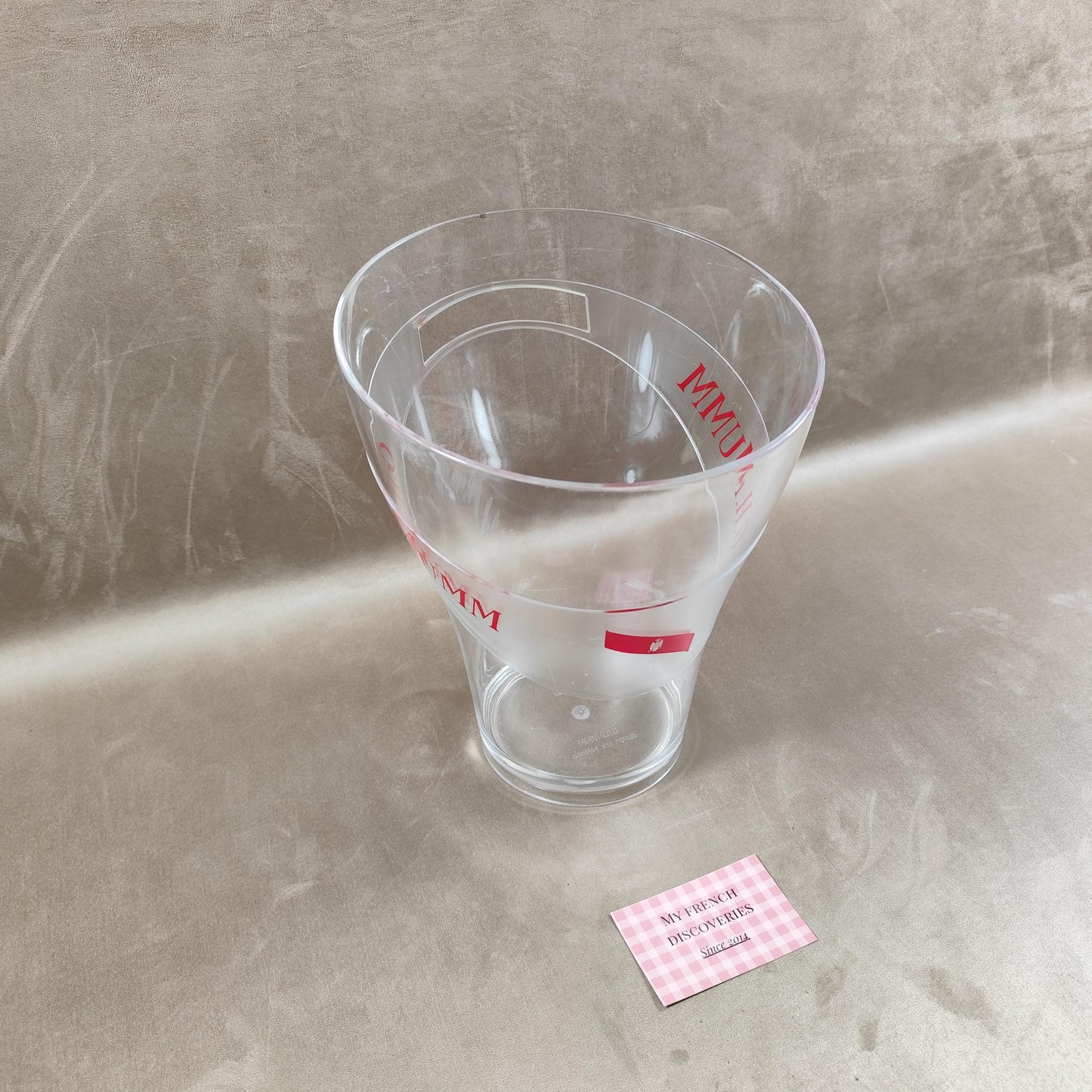 Grand seau à champagne G.H. Mumm transparen  Plastique rigide Publicitaire