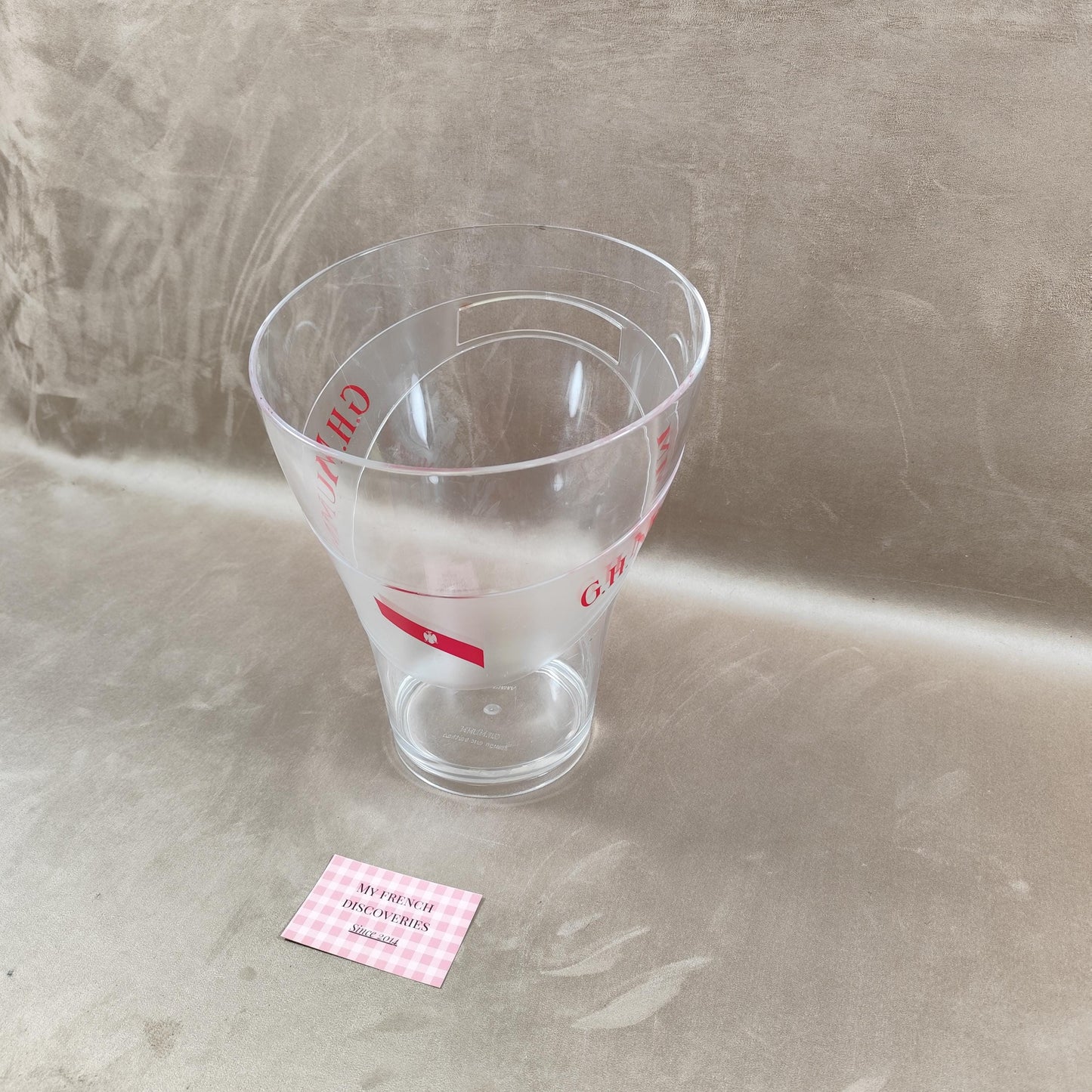 Grand seau à champagne G.H. Mumm transparen  Plastique rigide Publicitaire