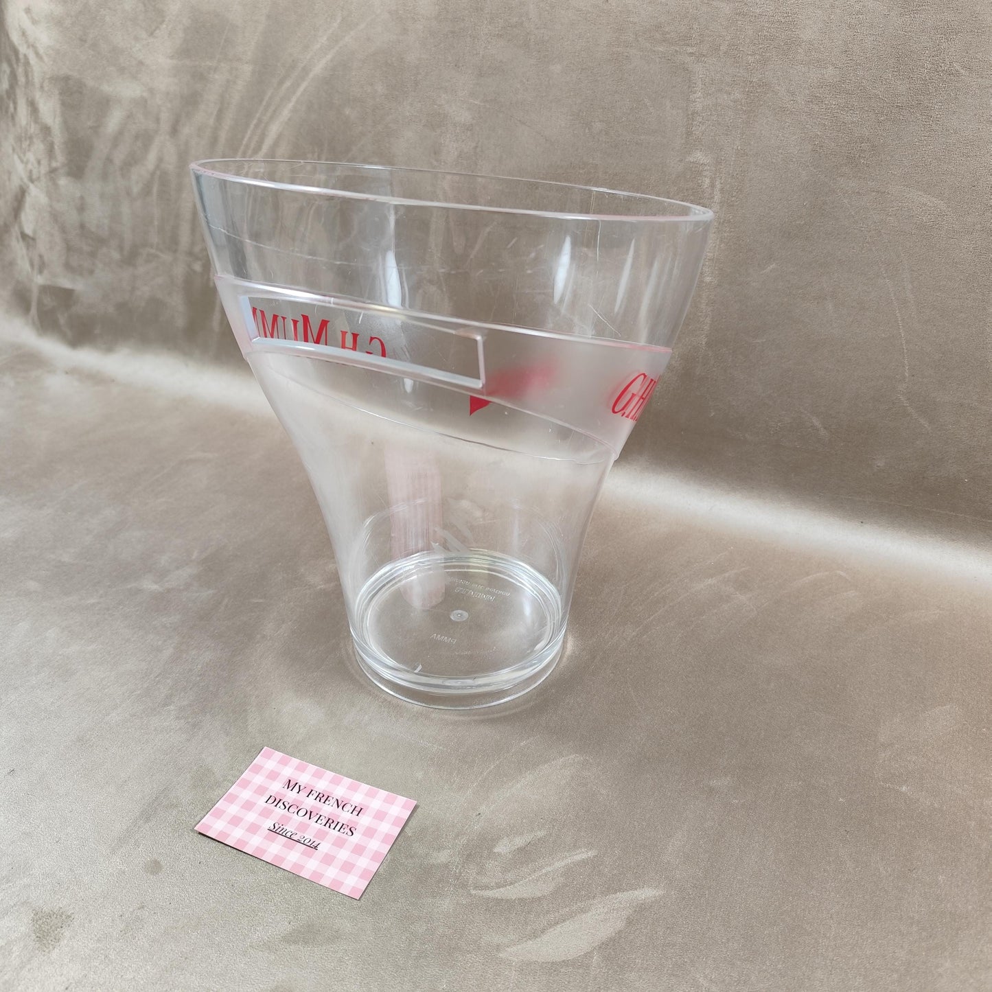 Grand seau à champagne G.H. Mumm transparen  Plastique rigide Publicitaire