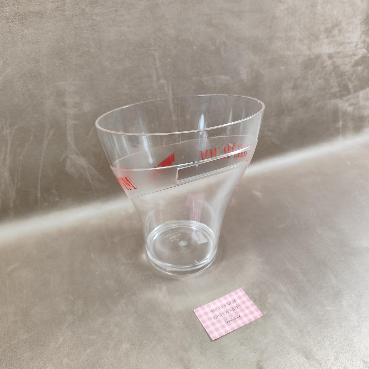 Grand seau à champagne G.H. Mumm transparent Plastique rigide Publicitaire