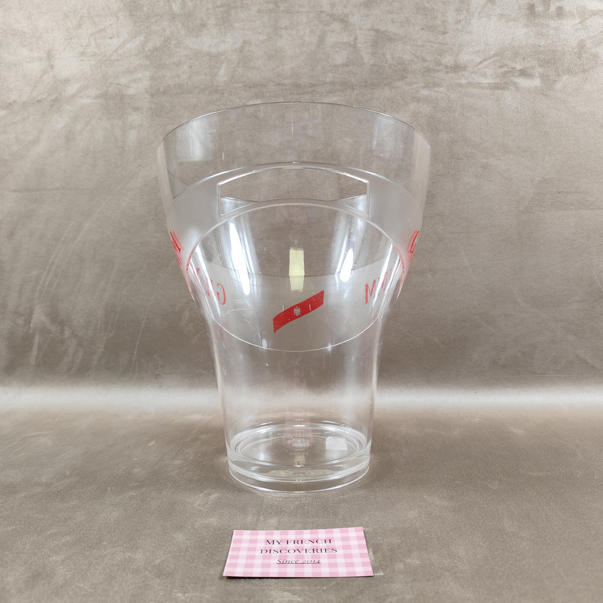 Grand seau à champagne G.H. Mumm transparent Plastique rigide Publicitaire