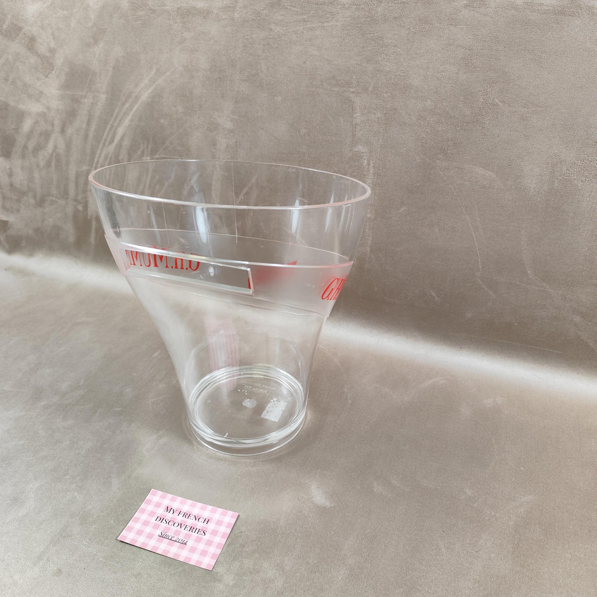 Grand seau à champagne G.H. Mumm transparent Plastique rigide Publicitaire