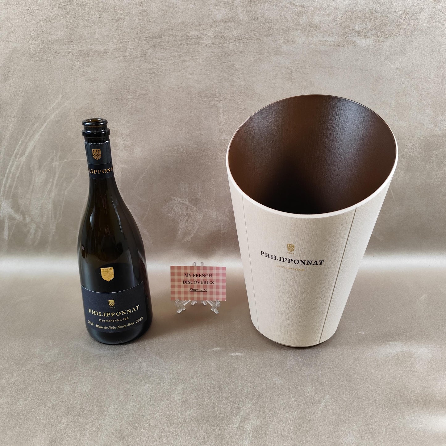 Seau à champagne Philipponnat en matériau composite bois Eco Material Publicitaire