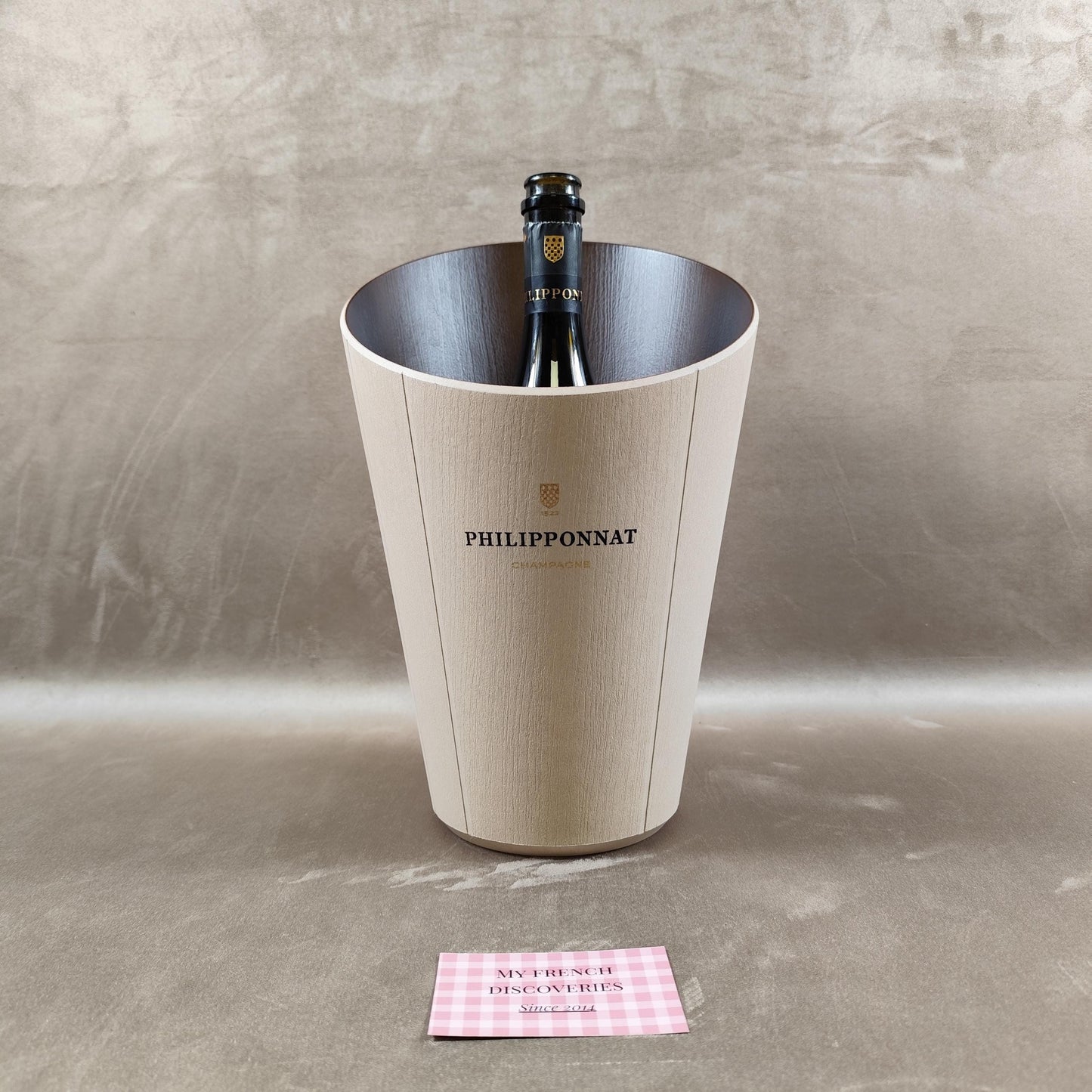 Seau à champagne Philipponnat en matériau composite bois Eco Material Publicitaire