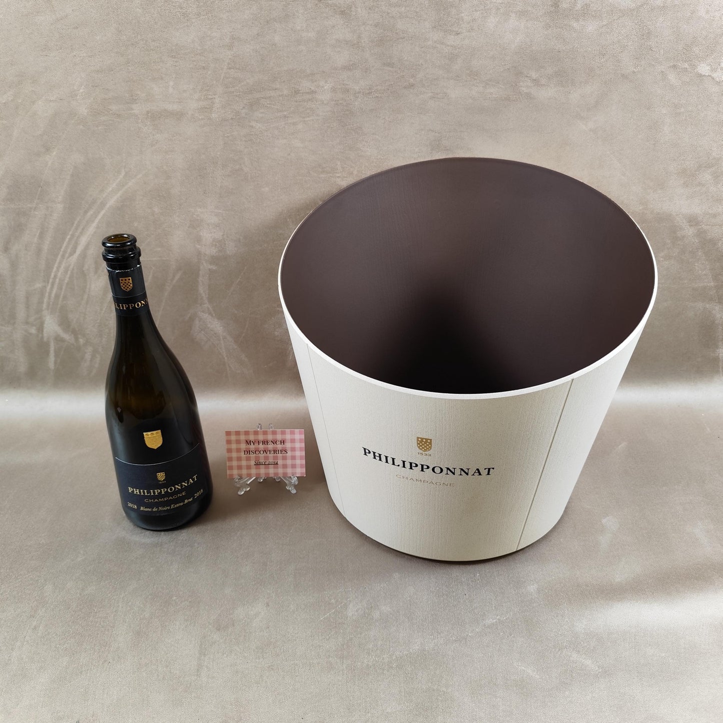 Grand seau à champagne Philipponnat en matériau composite bois Eco Material Publicitaire