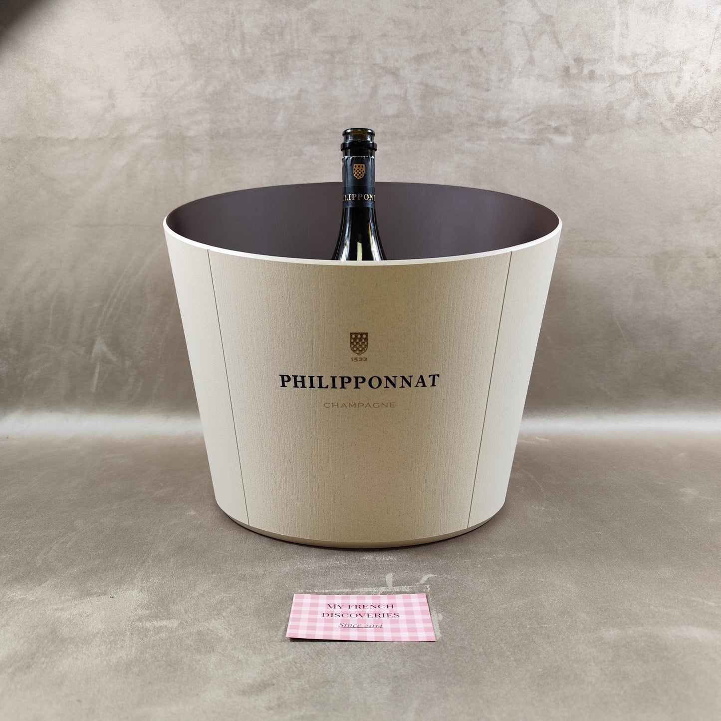 Grand seau à champagne Philipponnat en matériau composite bois Eco Material Publicitaire