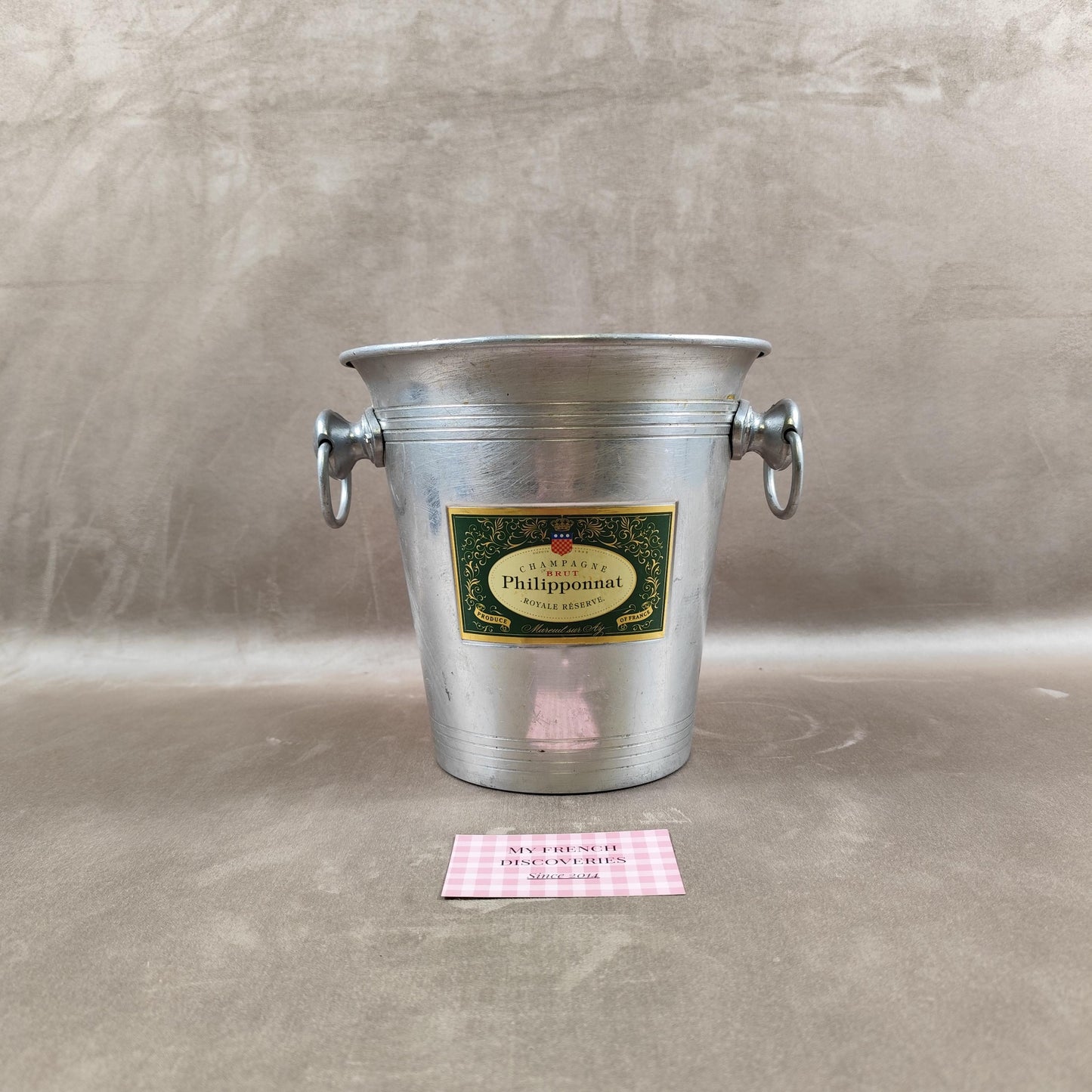 Seau à champagne Philipponnat en aluminium Royale Réserve Publicitaire Vintage