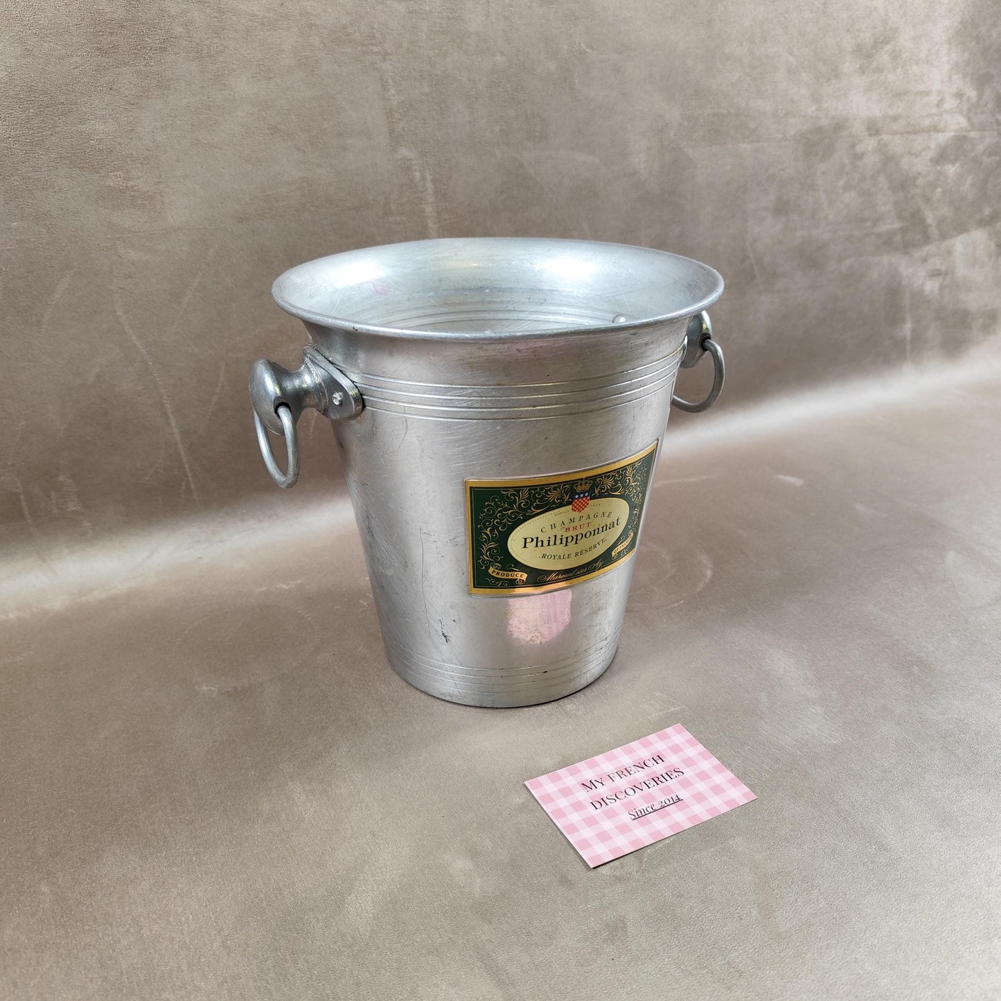 Seau à champagne Philipponnat en aluminium Royale Réserve Publicitaire Vintage