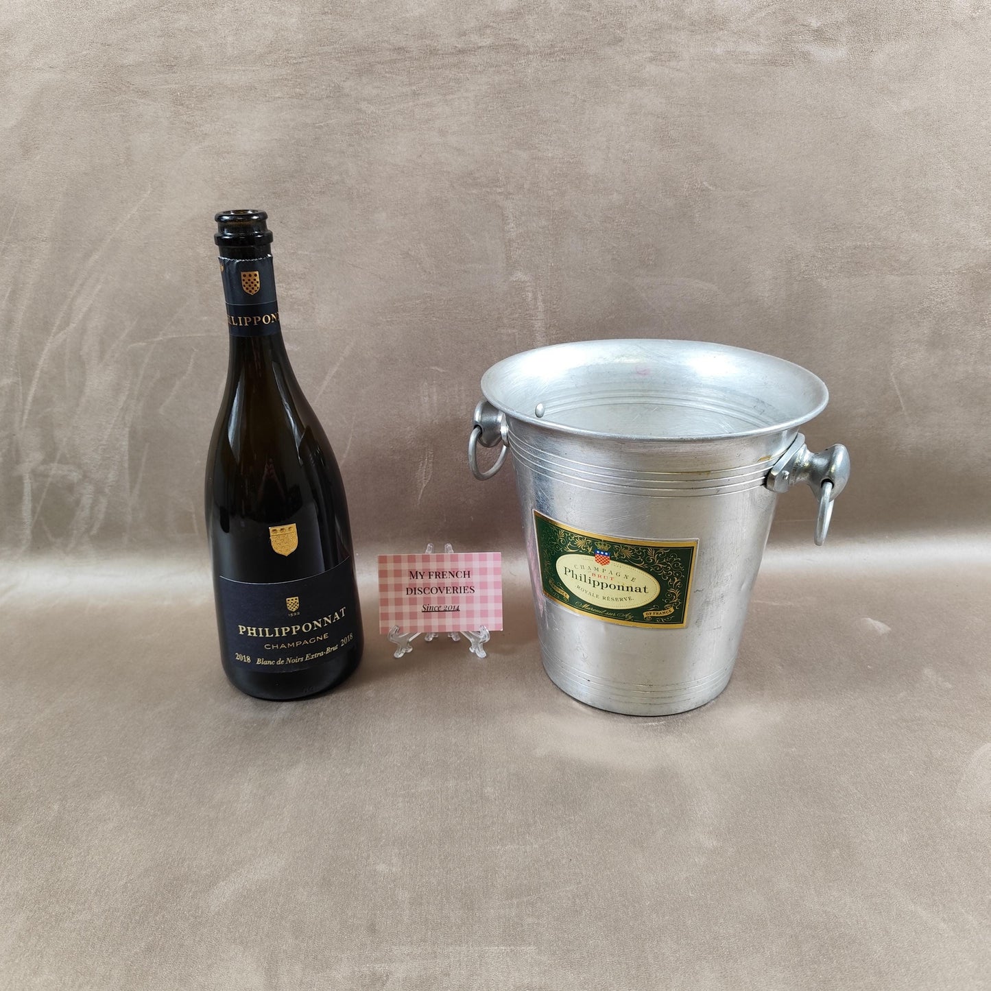 Seau à champagne Philipponnat en aluminium Royale Réserve Publicitaire Vintage