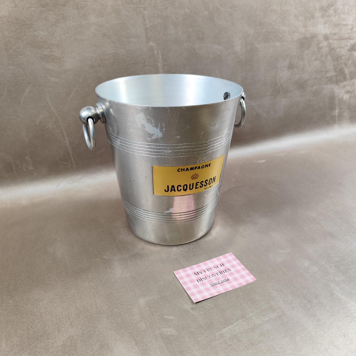 Seau à champagne Jacquesson en aluminium Publicitaire Vintage