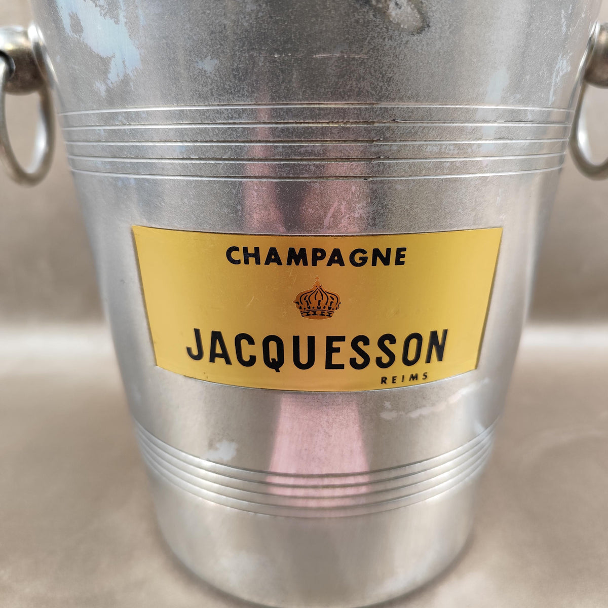 Seau à champagne Jacquesson en aluminium Publicitaire Vintage
