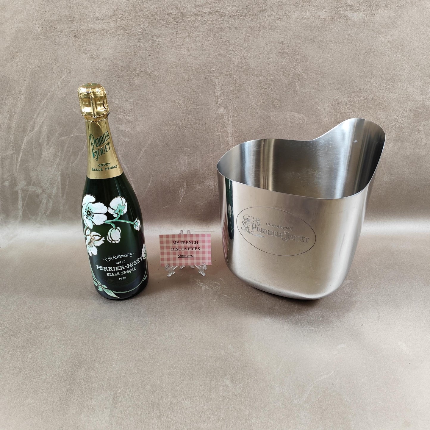 Seau à champagne Perrier-Jouët Anémone en acier inoxydable Design iconique Luxe
