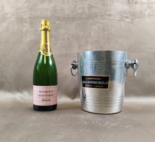 Seau à champagne Alfred Rothschild et Cie en aluminium Épernay Vintage