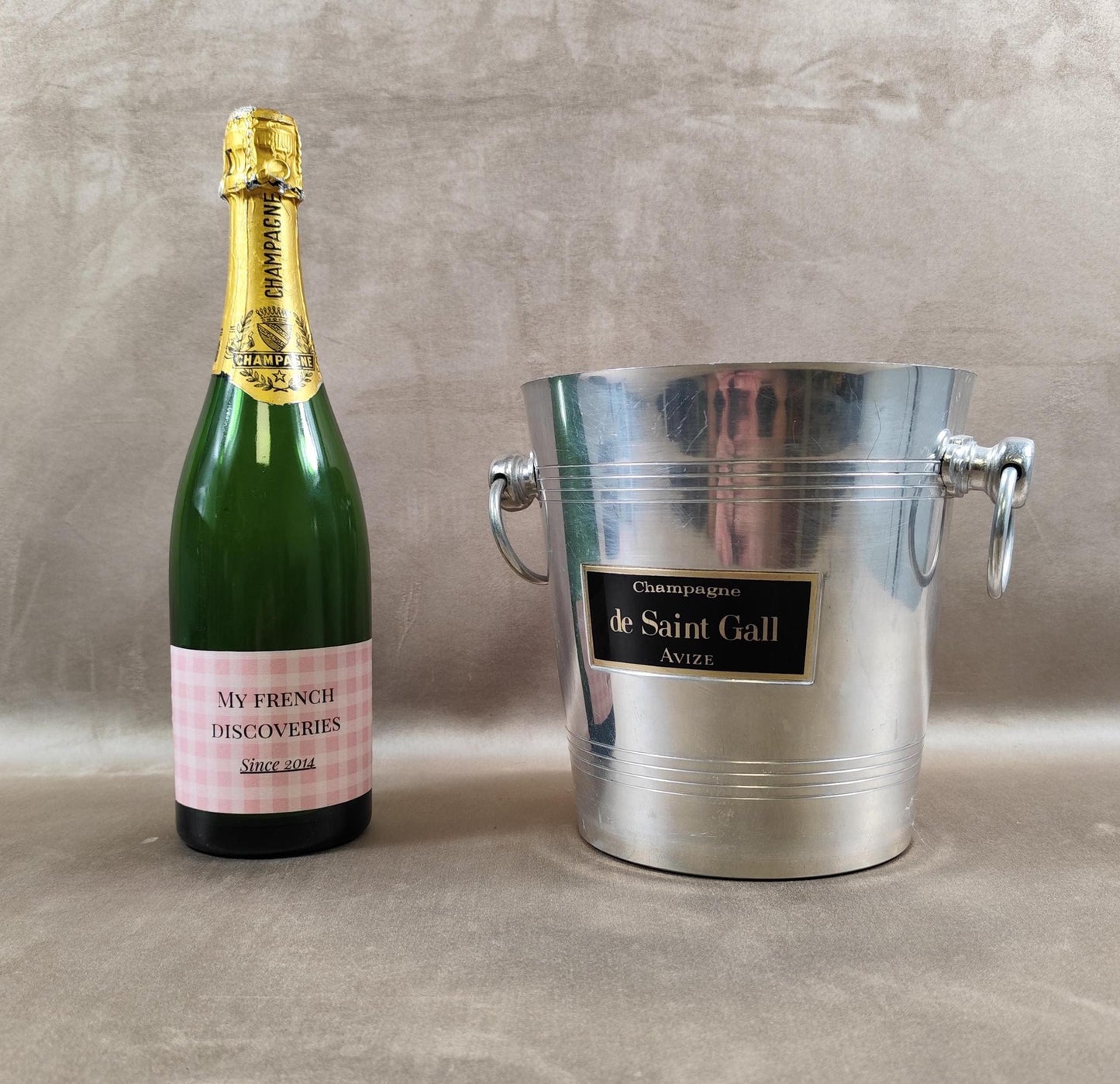 Seau à champagne de Saint Gall en aluminium Champagne Avize Vintage