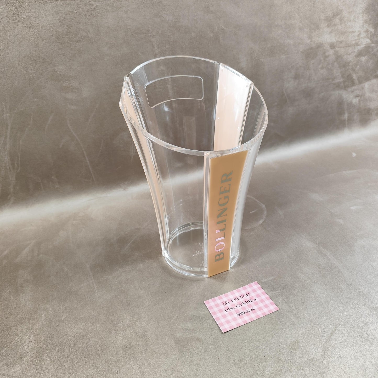 Seau à champagne Bollinger en plastique transparent Grand modèle Publicitaire
