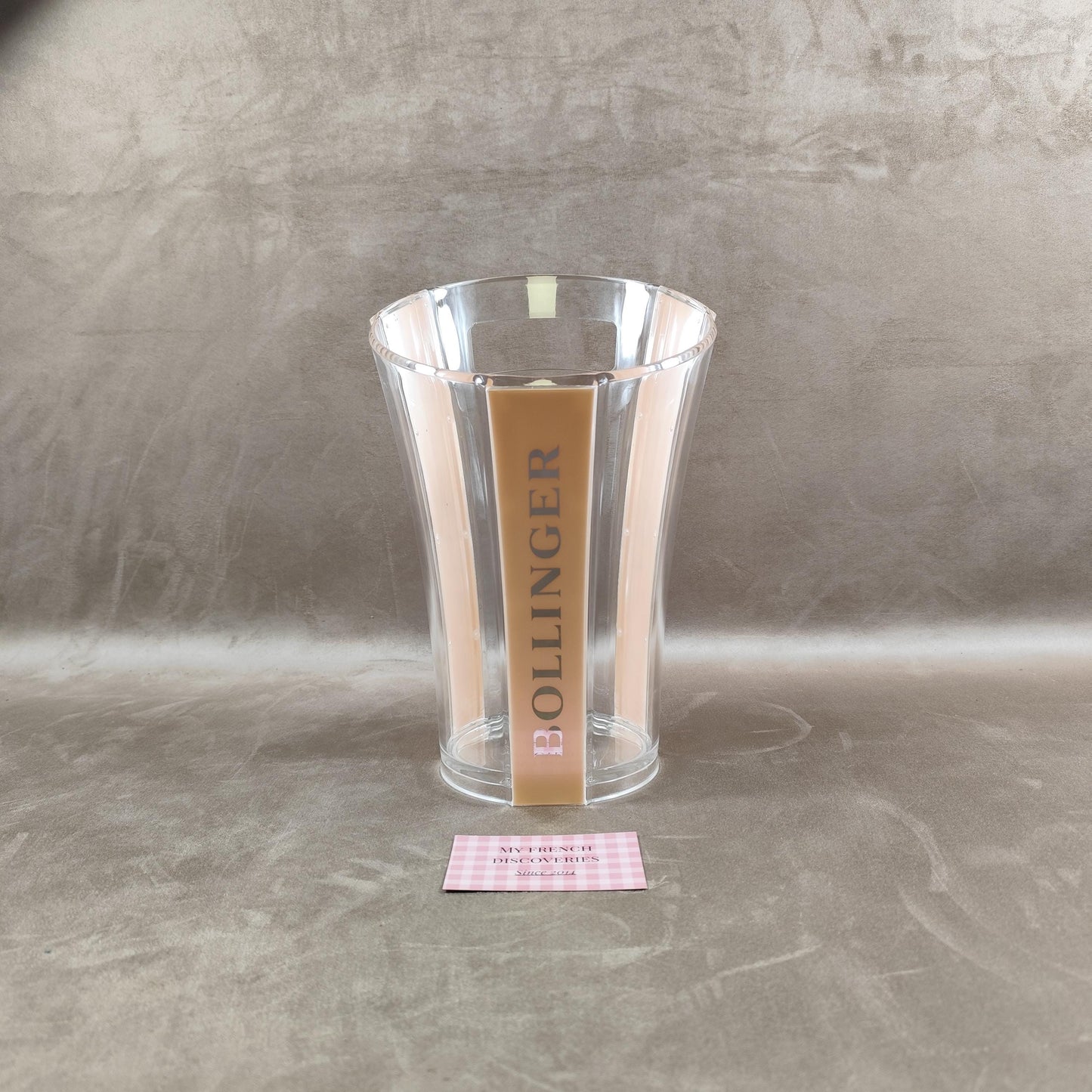 Seau à champagne Bollinger en plastique transparent Grand modèle Publicitaire