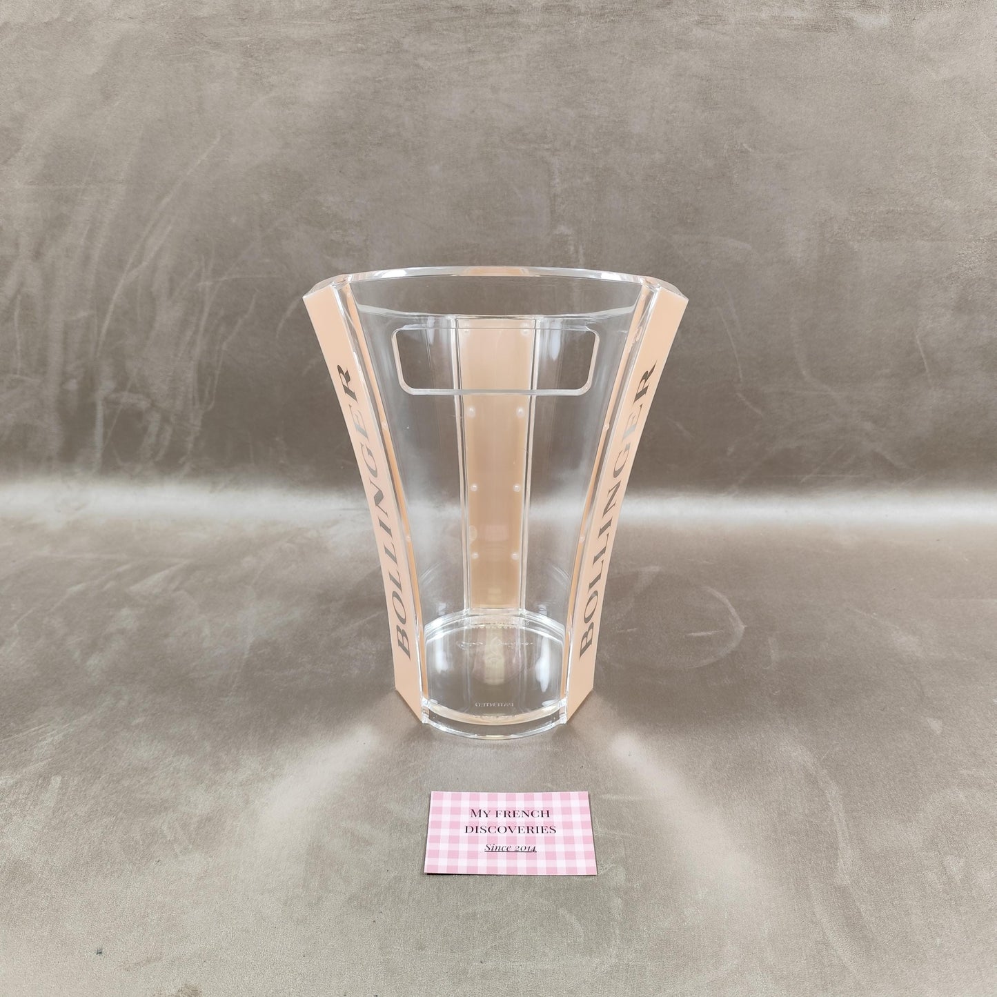 Seau à champagne Bollinger en plastique transparent Grand modèle Publicitaire