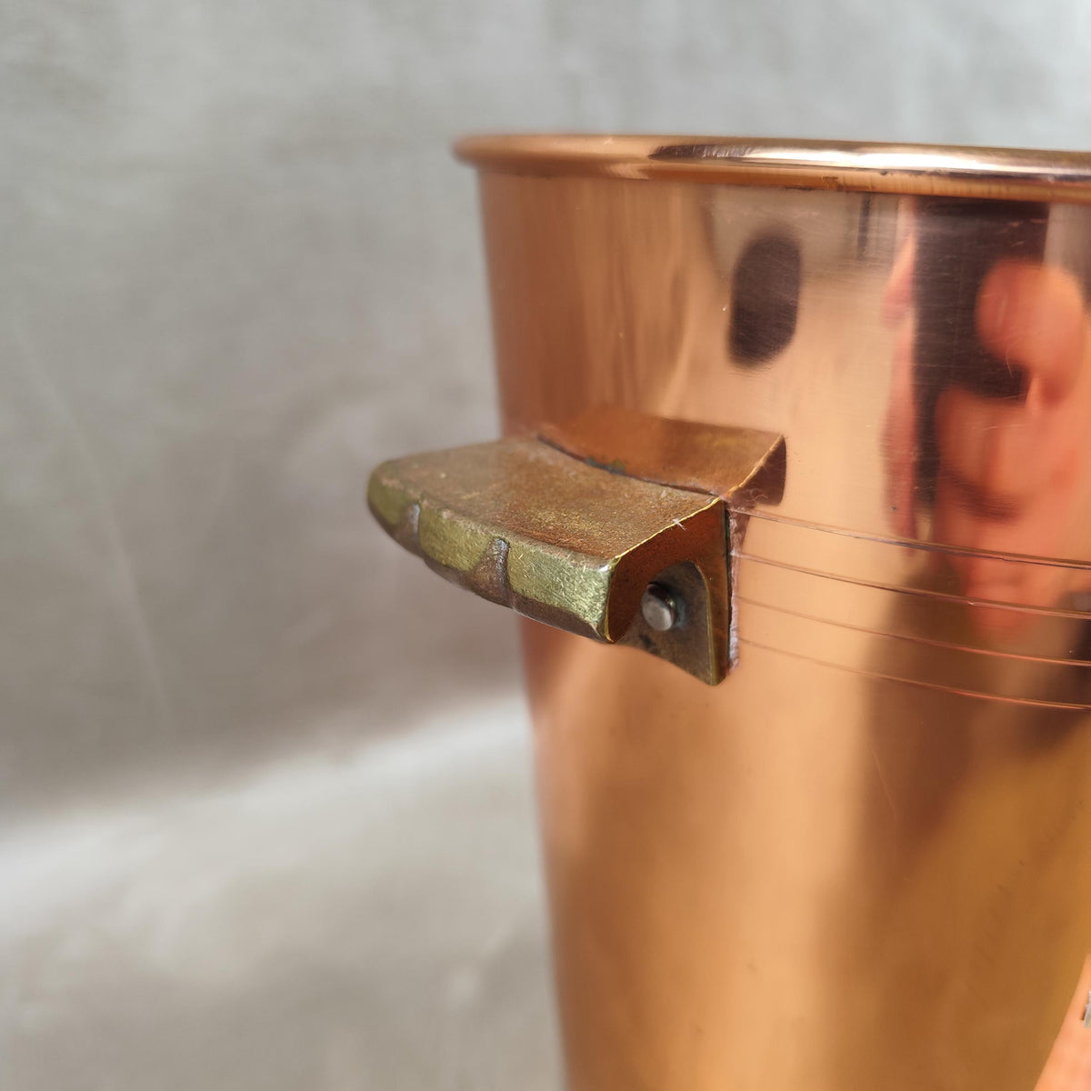 Seau à champagne E. Roemer couleur cuivre Publicitaire Épernay