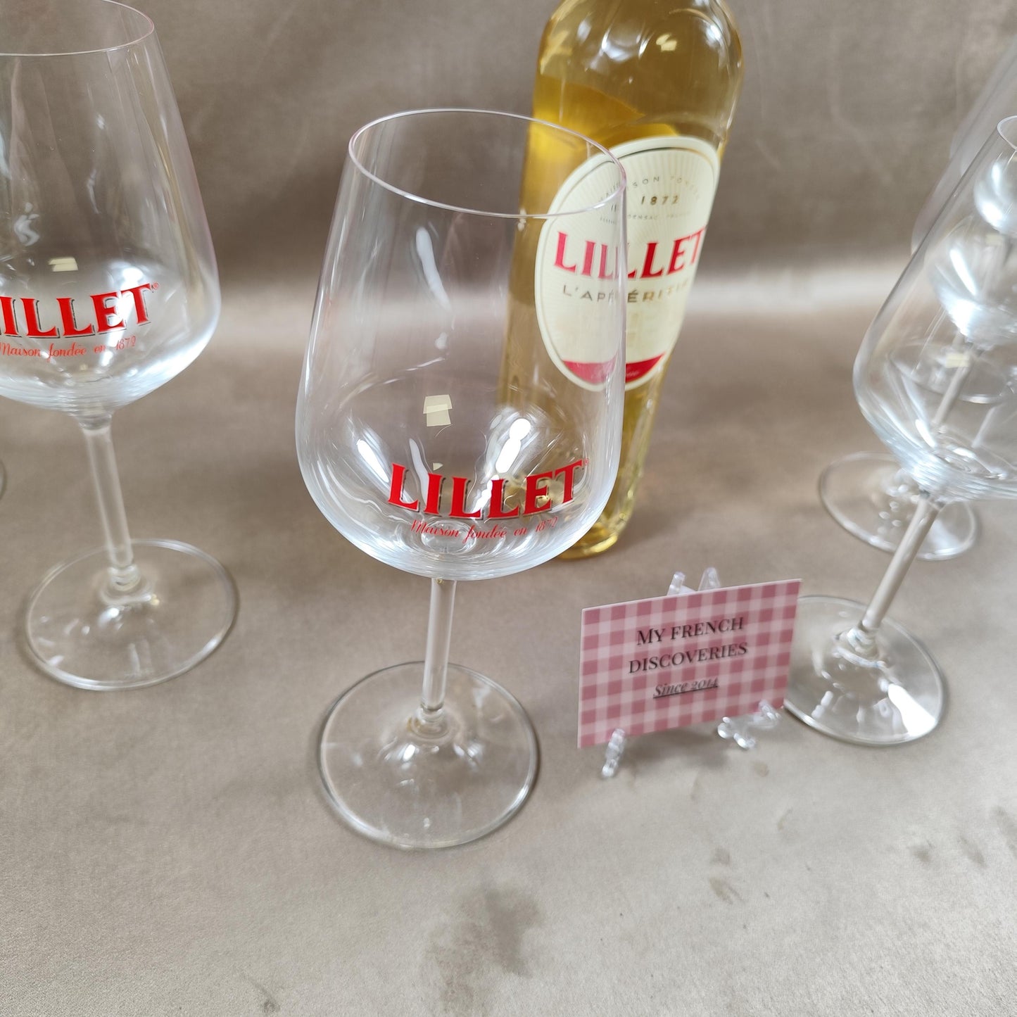 Lot de 6 verres Lillet en cristal Verres à apéritif publicitaires Vintage