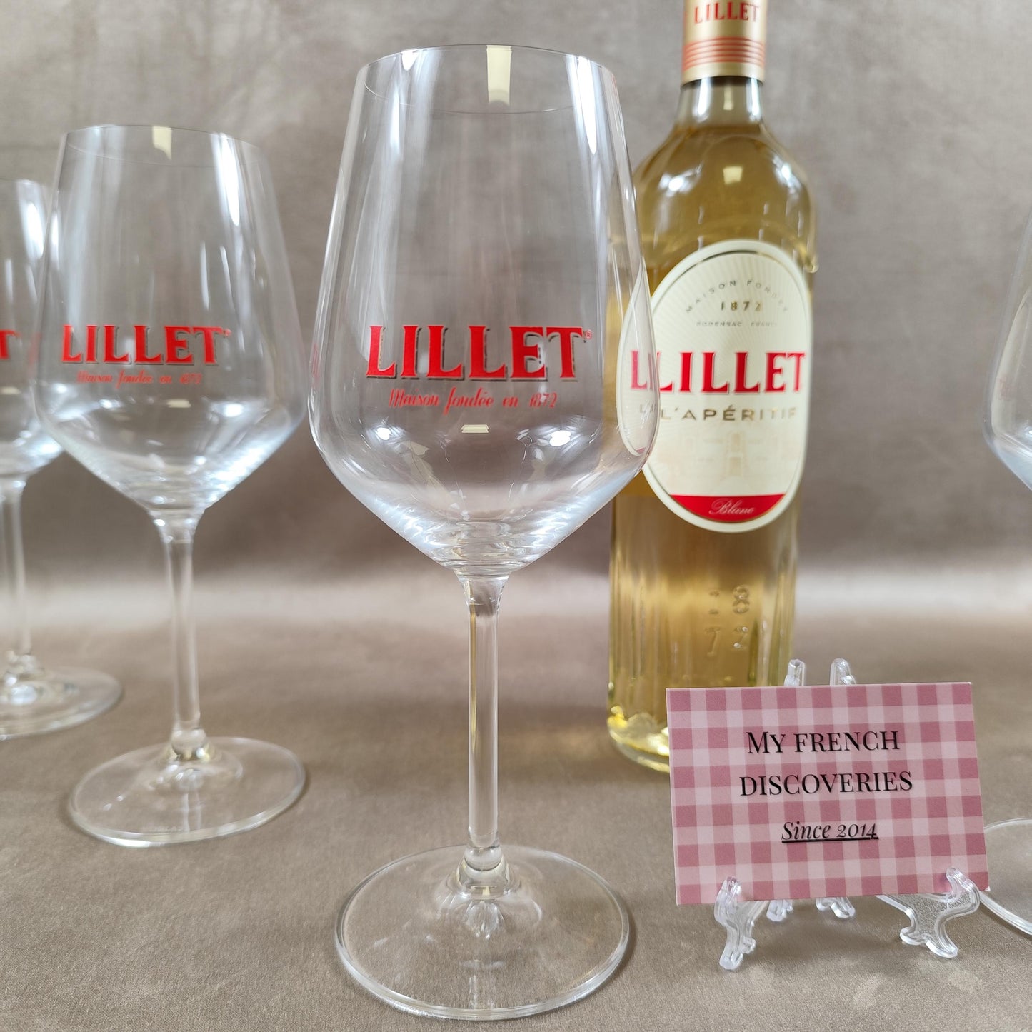 Lot de 6 verres Lillet en cristal Verres à apéritif publicitaires Vintage