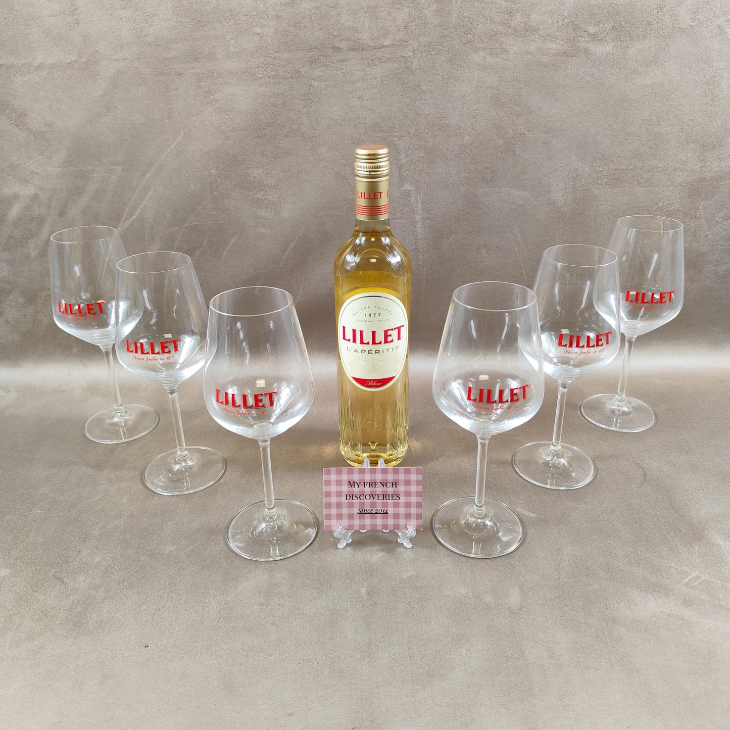Lot de 6 verres Lillet en cristal Verres à apéritif publicitaires Vintage