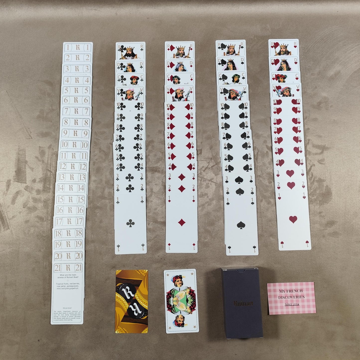 Jeu de tarot Champagne Ruinart 78 cartes illustrées Coffret publicitaire vintage