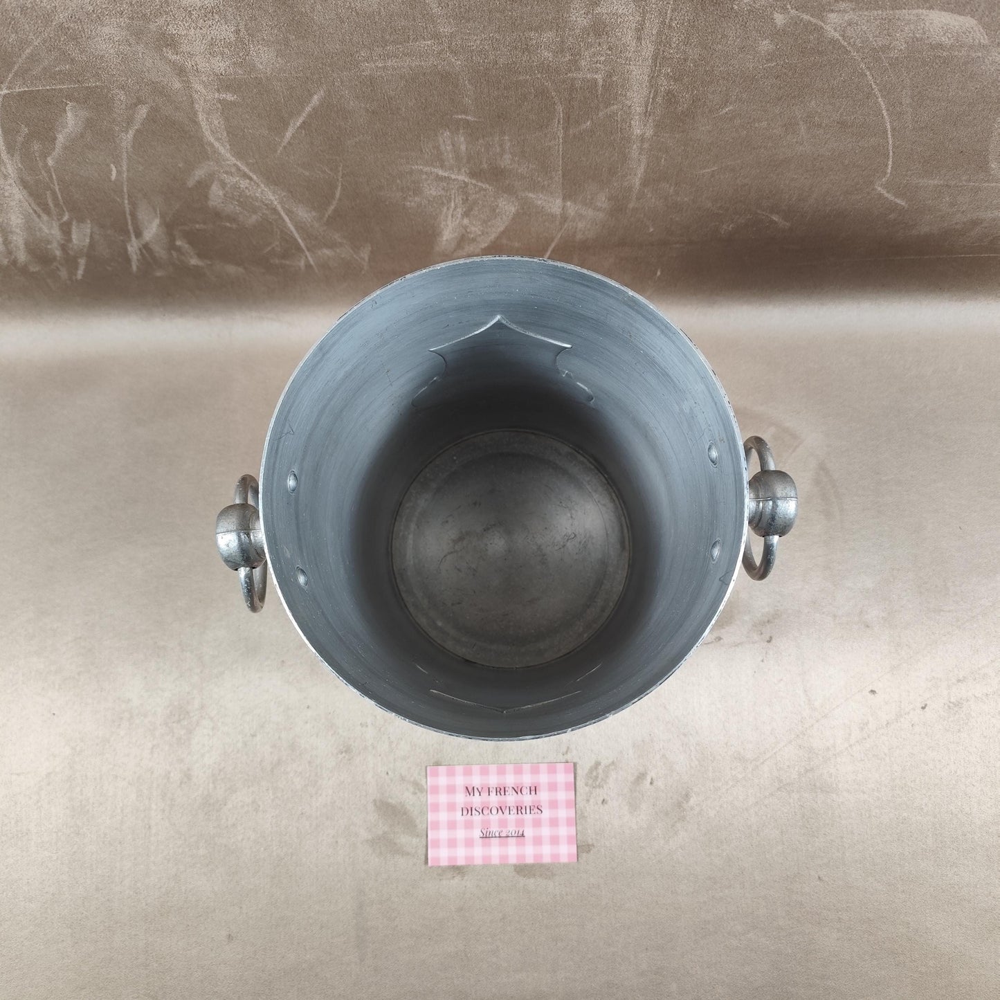 Seau à champagne Veuve Clicquot en aluminium Modèle publicitaire vintage