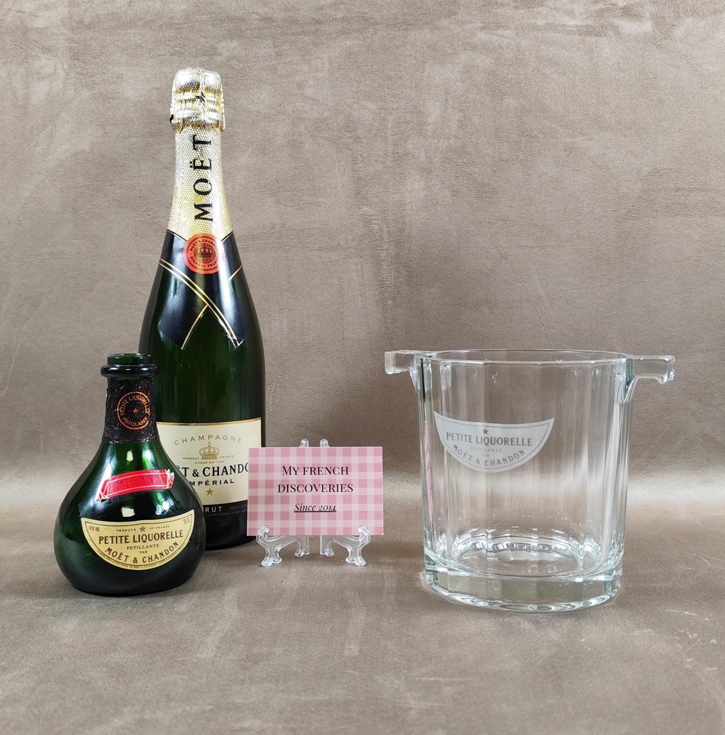 Petit seau à champagne Moët & Chandon en verre Modèle Petite Liquorelle Vintage
